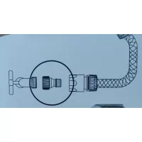 Схема соединения адаптера с внутренней резьбой к водопроводу и быстросъему на шланге